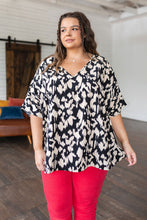 Load image into Gallery viewer, Unforgettable V-Neck Animal Print Blouse in Black