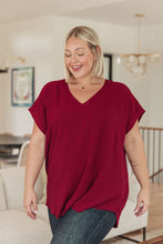 Load image into Gallery viewer, Very Much Needed V-Neck Top in Wine