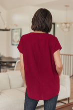 Load image into Gallery viewer, Very Much Needed V-Neck Top in Wine