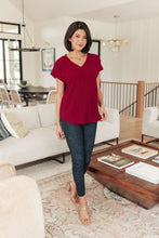 Load image into Gallery viewer, Very Much Needed V-Neck Top in Wine