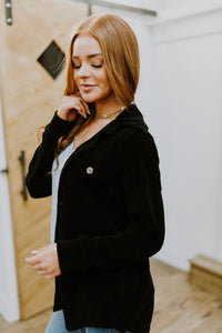 Warm-Hearted Chenille Shacket In Black