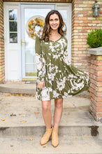 Load image into Gallery viewer, Worthwhile Moment Floral Tiered Dress In Olive