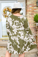 Load image into Gallery viewer, Worthwhile Moment Floral Tiered Dress In Olive